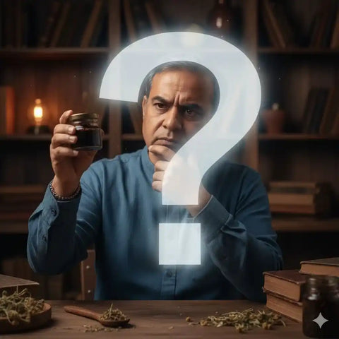 Homme qui a des doutes sur la shilajit